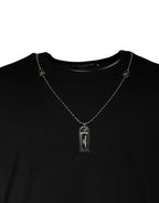 Dolce & Gabbana Black Cotton Necklace Embellished T-shirt - Zeiniez