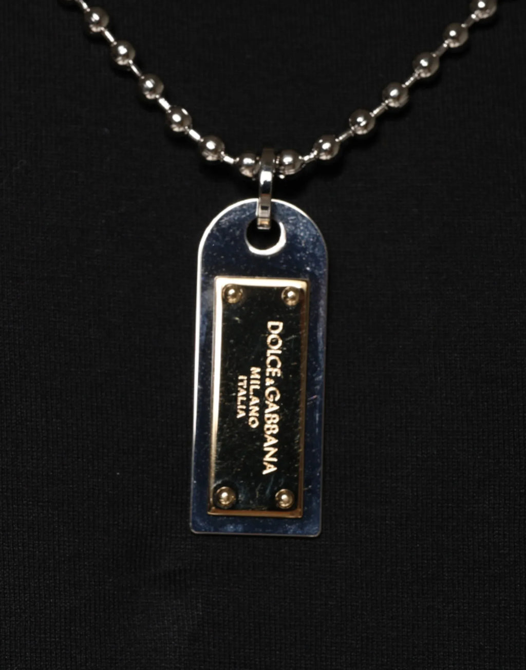 Dolce & Gabbana Black Cotton Necklace Embellished T-shirt - Zeiniez