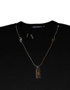 Dolce & Gabbana Black Cotton Necklace Embellished T-shirt - Zeiniez