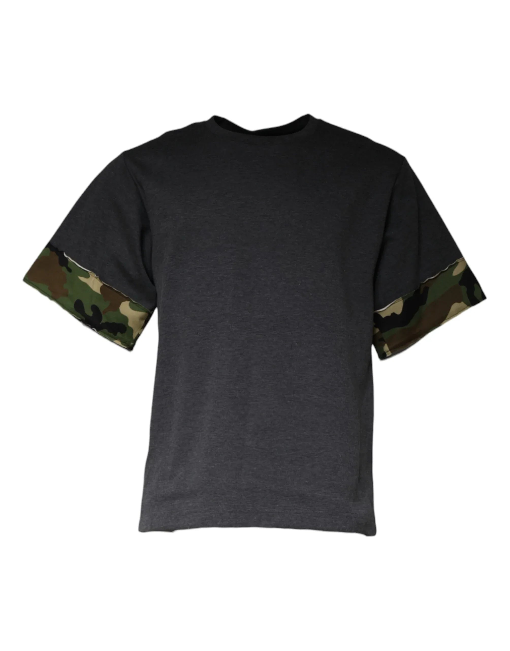 Dolce & Gabbana Dark Gray Camouflage Crew Neck T-shirt - Zeiniez