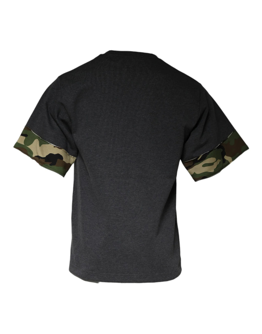 Dolce & Gabbana Dark Gray Camouflage Crew Neck T-shirt - Zeiniez