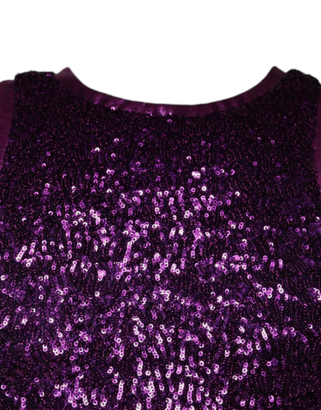 Dolce & Gabbana Purple Sequin Round Neck Sleeveless T-shirt - Zeiniez