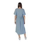 B.Young Light Blue Cotton Long Dress - Zeiniez