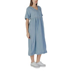 B.Young Light Blue Cotton Long Dress - Zeiniez