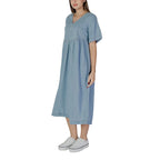 B.Young Light Blue Cotton Long Dress - Zeiniez