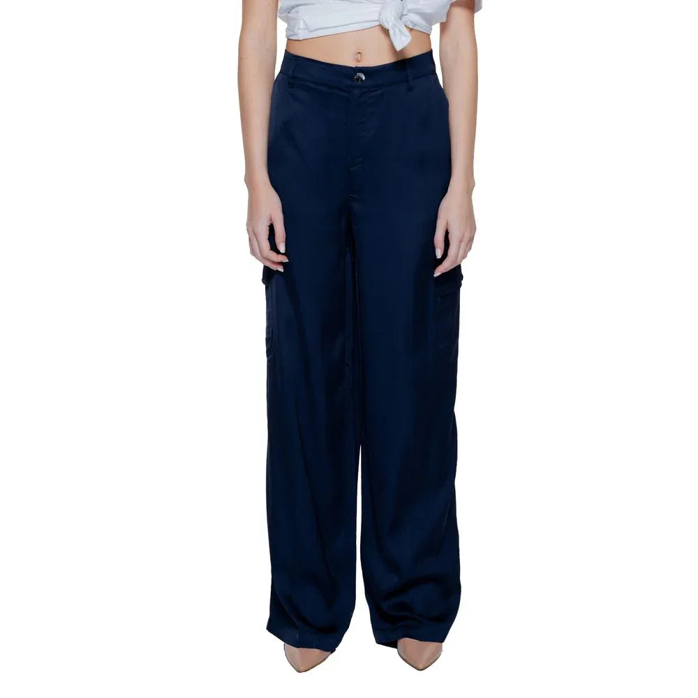 Street One Blue Viscose Casual Pants - Zeiniez