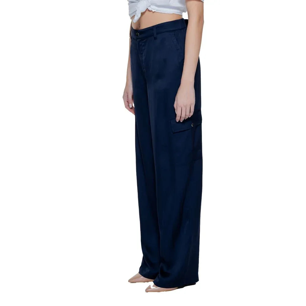 Street One Blue Viscose Casual Pants - Zeiniez