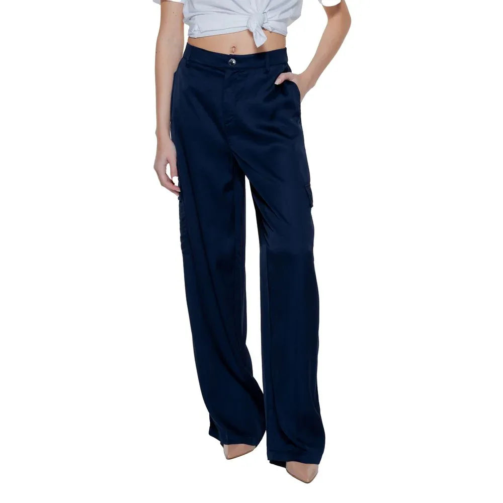 Street One Blue Viscose Casual Pants - Zeiniez