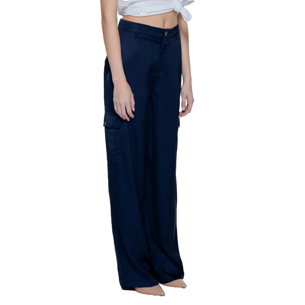 Street One Blue Viscose Casual Pants - Zeiniez