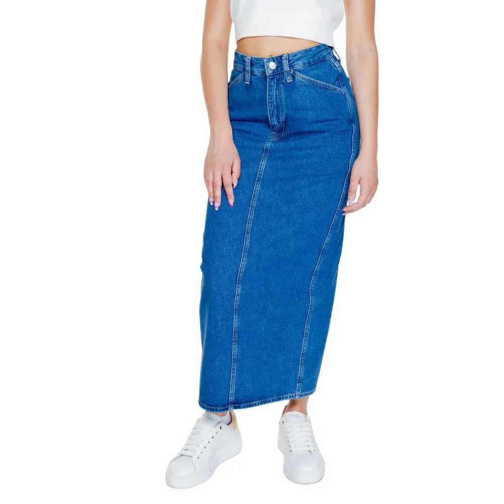 Calvin Klein Jeans Blue Cotton Long Skirt - Zeiniez