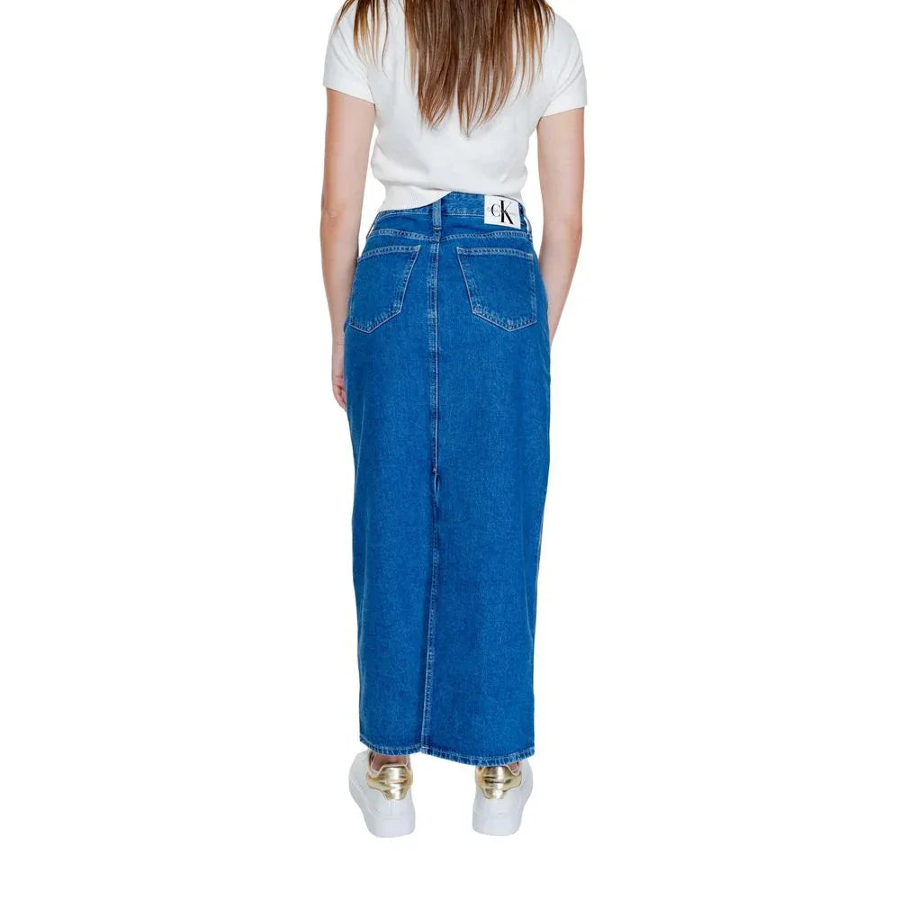 Calvin Klein Jeans Blue Cotton Long Skirt - Zeiniez