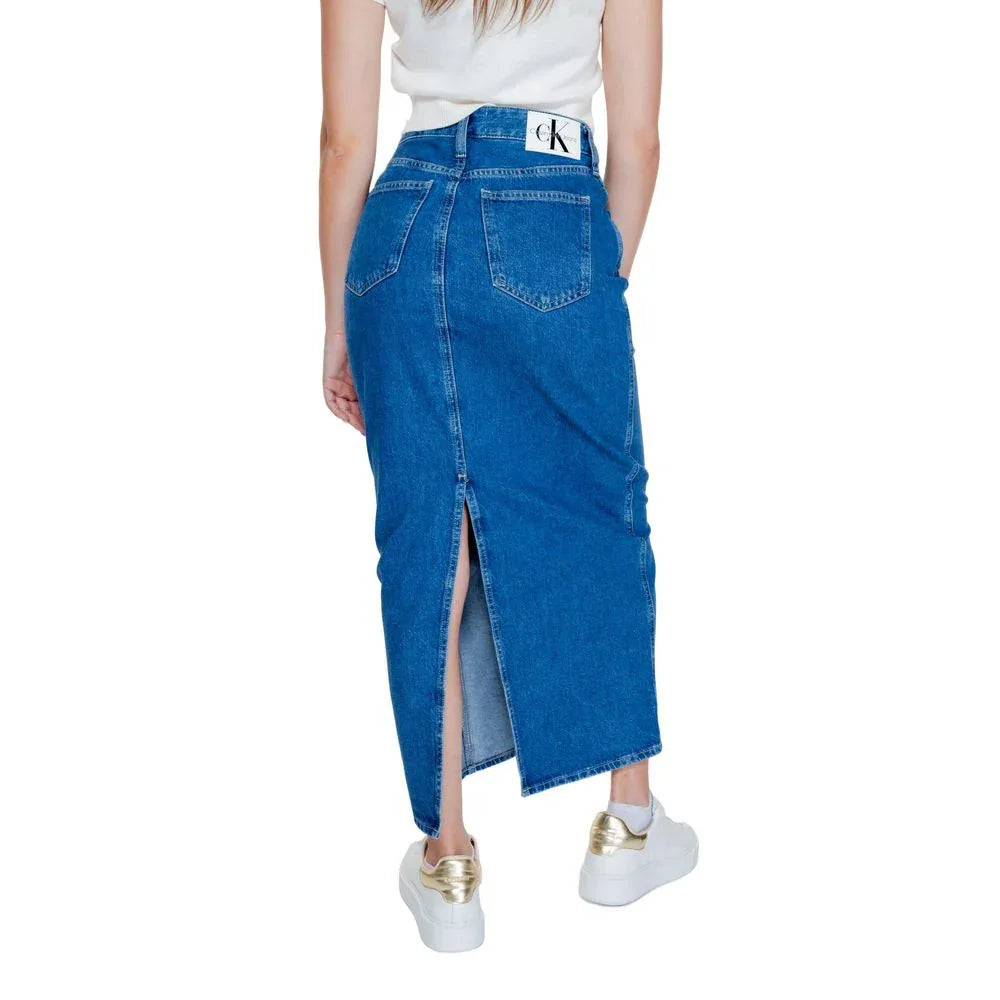 Calvin Klein Jeans Blue Cotton Long Skirt - Zeiniez