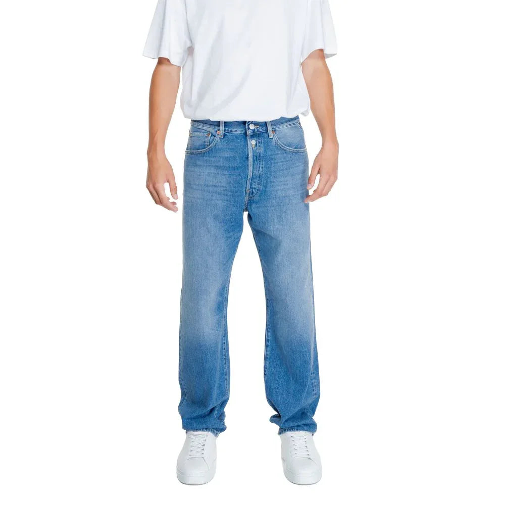 Replay Blue Cotton Relaxed Fit Jeans - Zeiniez