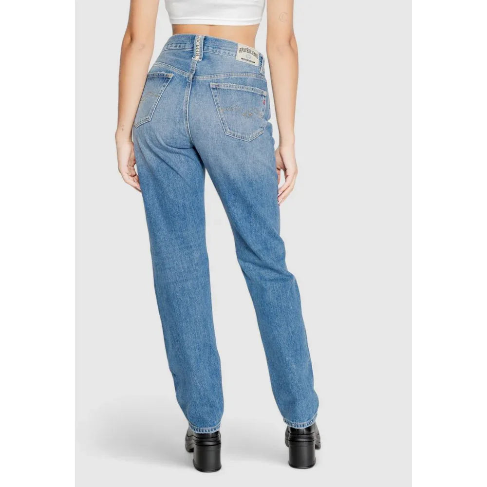 Replay Blue Cotton Mom Jeans - Zeiniez