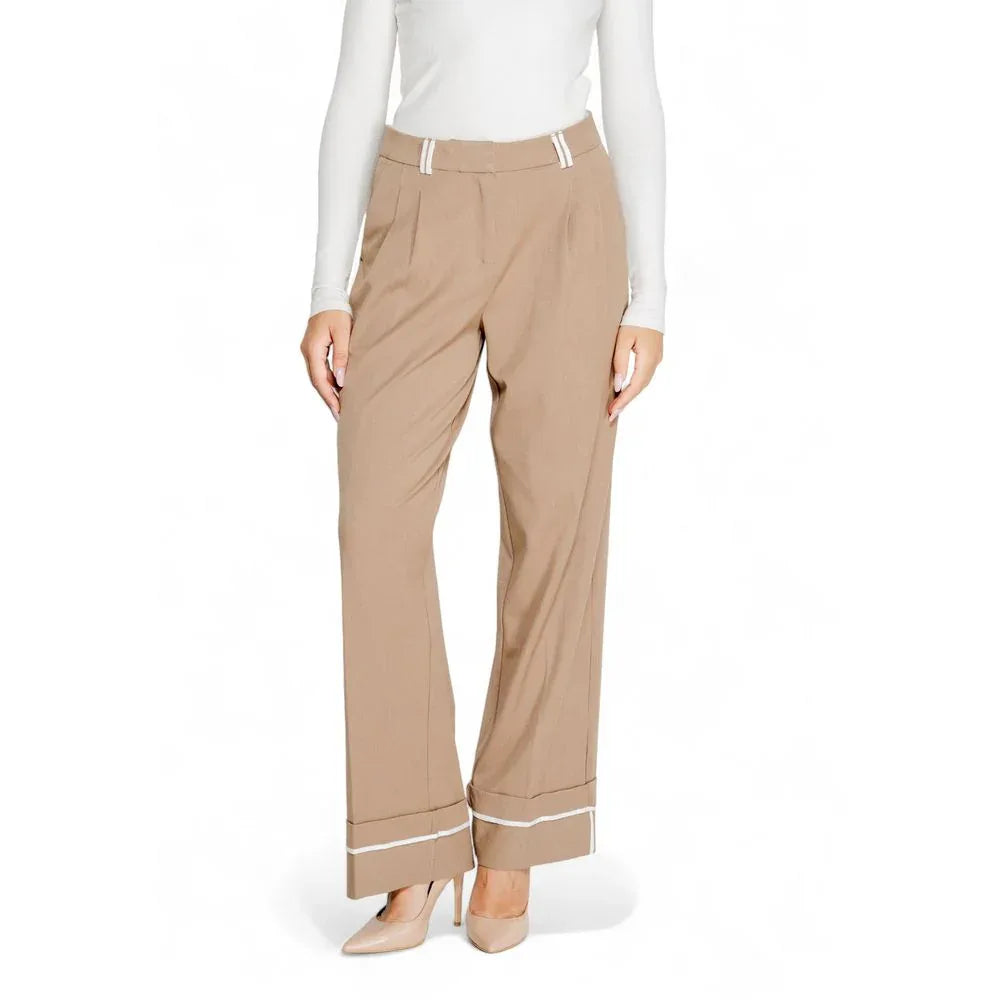 Only Brown Recycled Polyester Casual Pants - Zeiniez