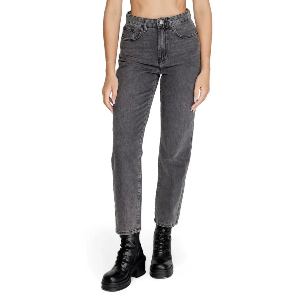 Only Gray Cotton Mom Jeans - Zeiniez