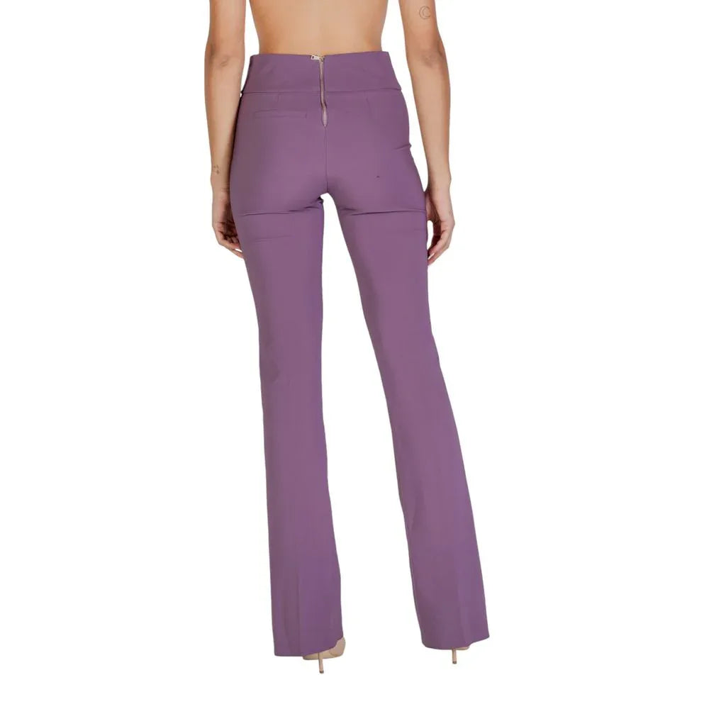 Sandro Ferrone Purple Polyester Flared Pants - Zeiniez