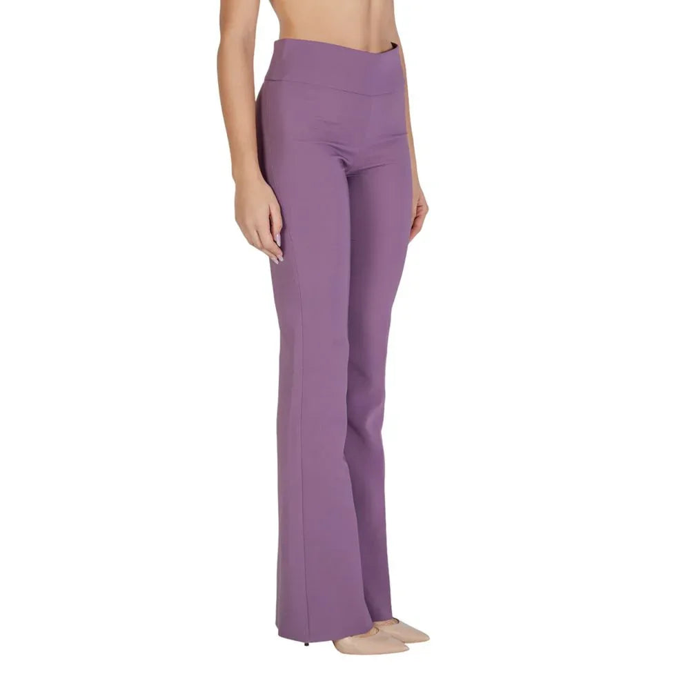 Sandro Ferrone Purple Polyester Flared Pants - Zeiniez