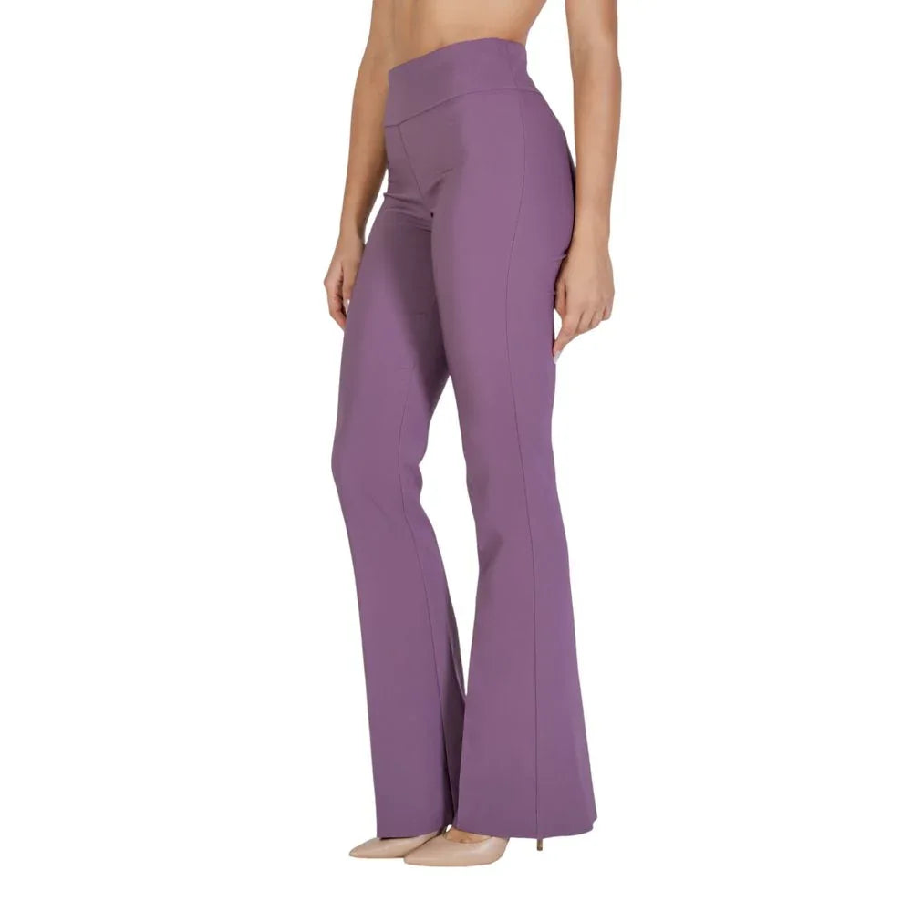 Sandro Ferrone Purple Polyester Flared Pants - Zeiniez