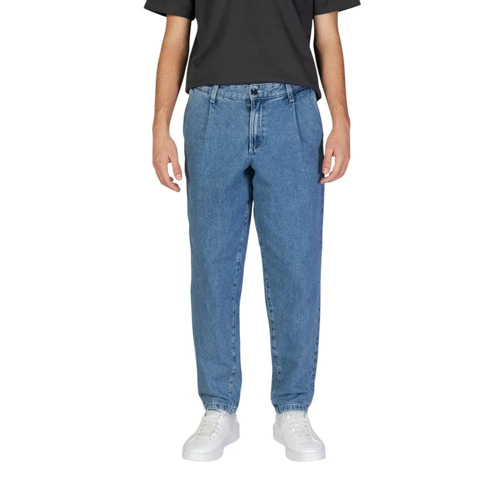 Jack Jones Blue Cotton Relaxed Fit Jeans - Zeiniez