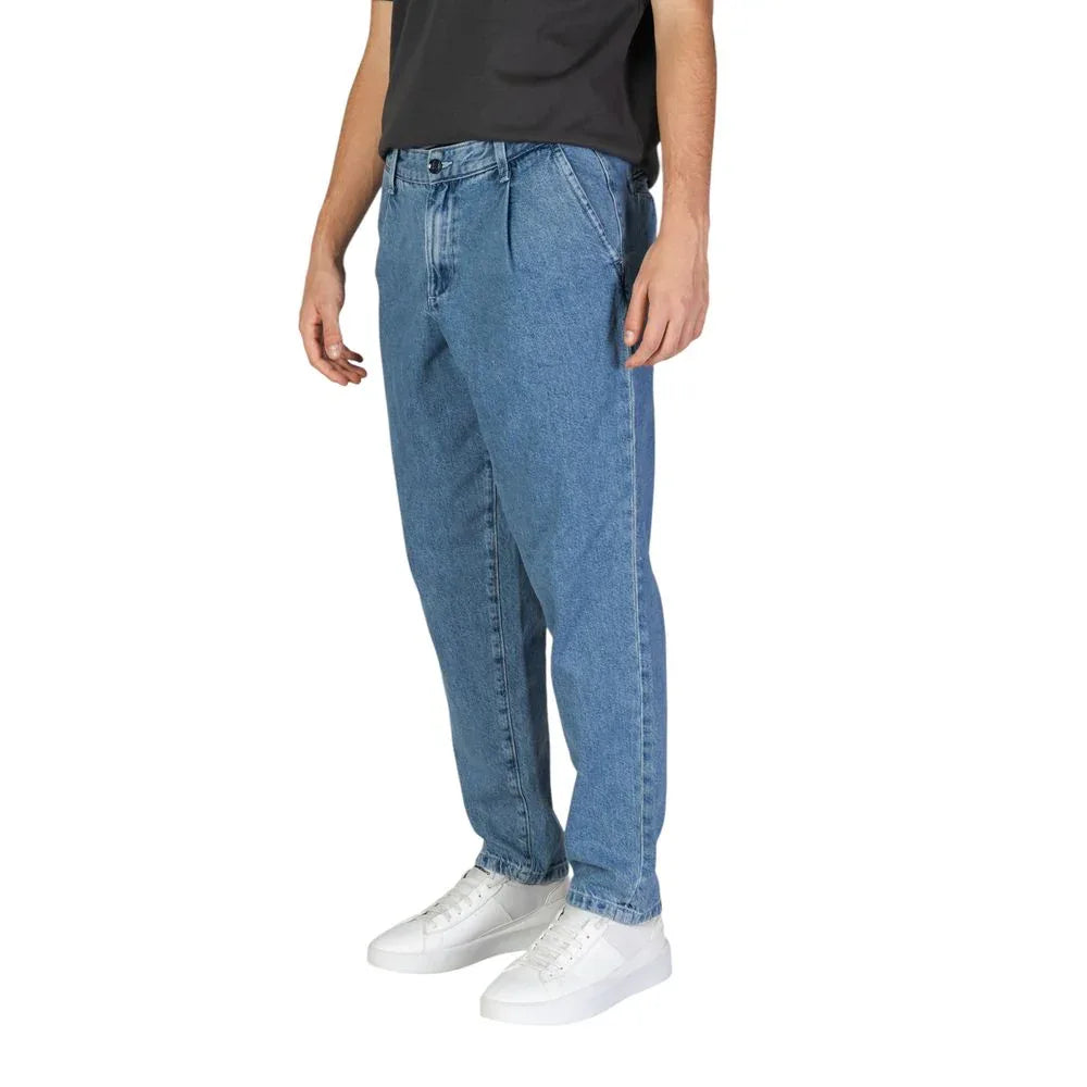 Jack Jones Blue Cotton Relaxed Fit Jeans - Zeiniez