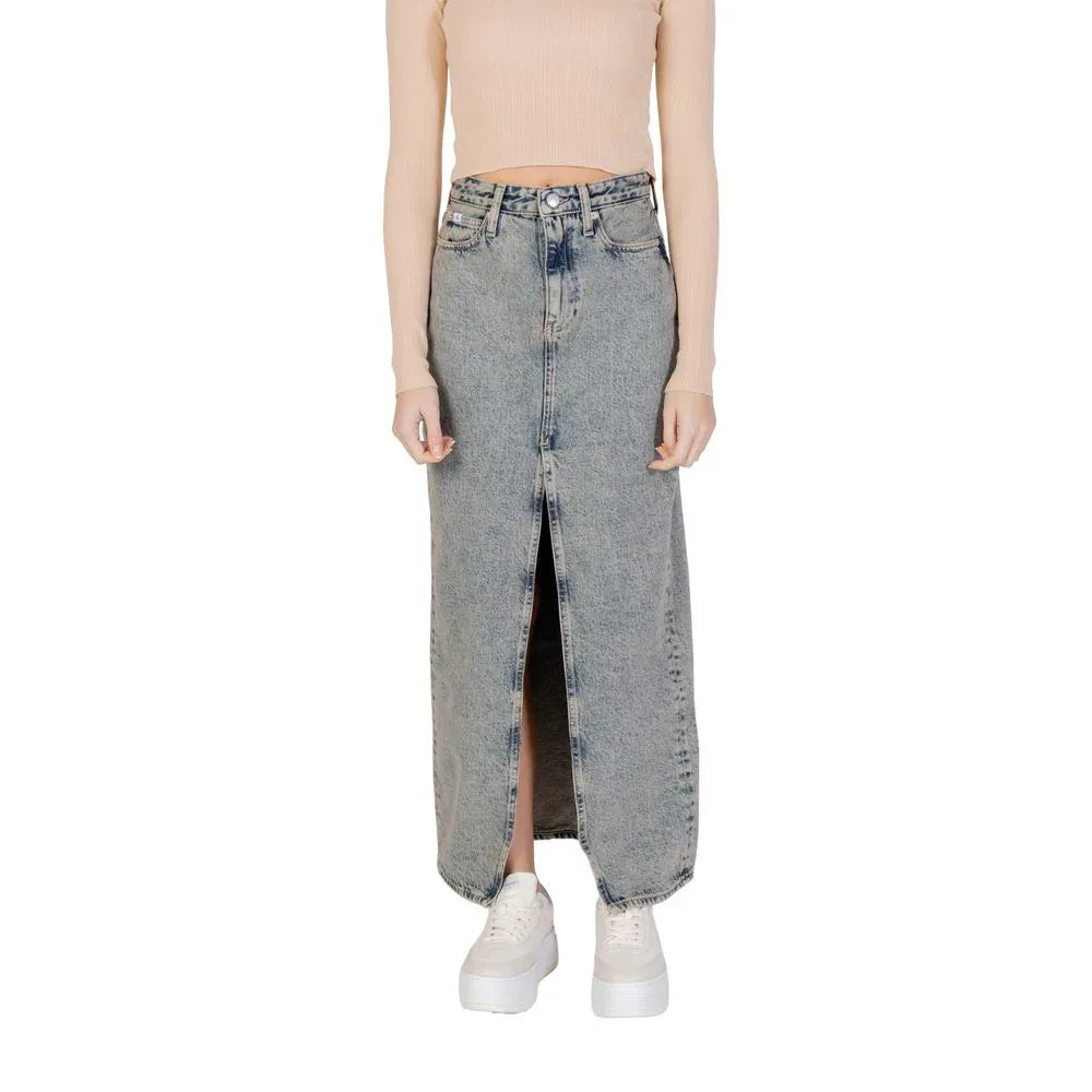 Calvin Klein Jeans Blue Cotton Long Skirt - Zeiniez