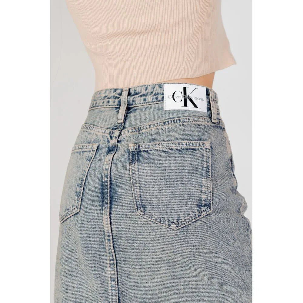 Calvin Klein Jeans Blue Cotton Long Skirt - Zeiniez