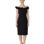 Sandro Ferrone Black Polyester Midi Dress - Zeiniez