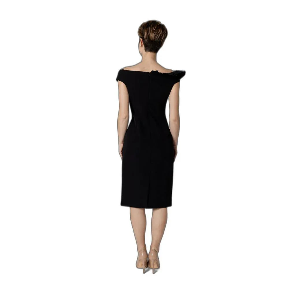 Sandro Ferrone Black Polyester Midi Dress - Zeiniez