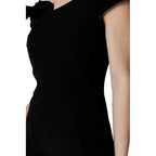 Sandro Ferrone Black Polyester Midi Dress - Zeiniez