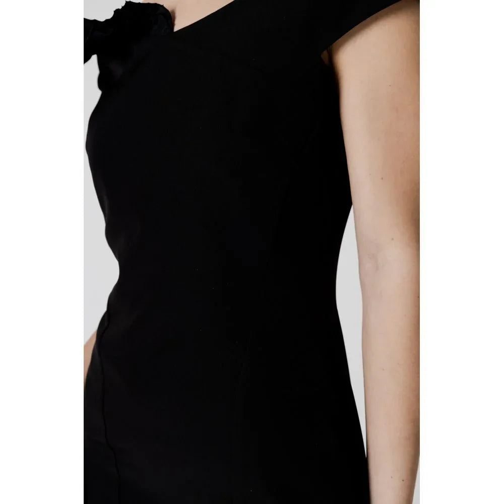 Sandro Ferrone Black Polyester Midi Dress - Zeiniez