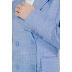Sandro Ferrone Blue Viscose Blazer - Zeiniez