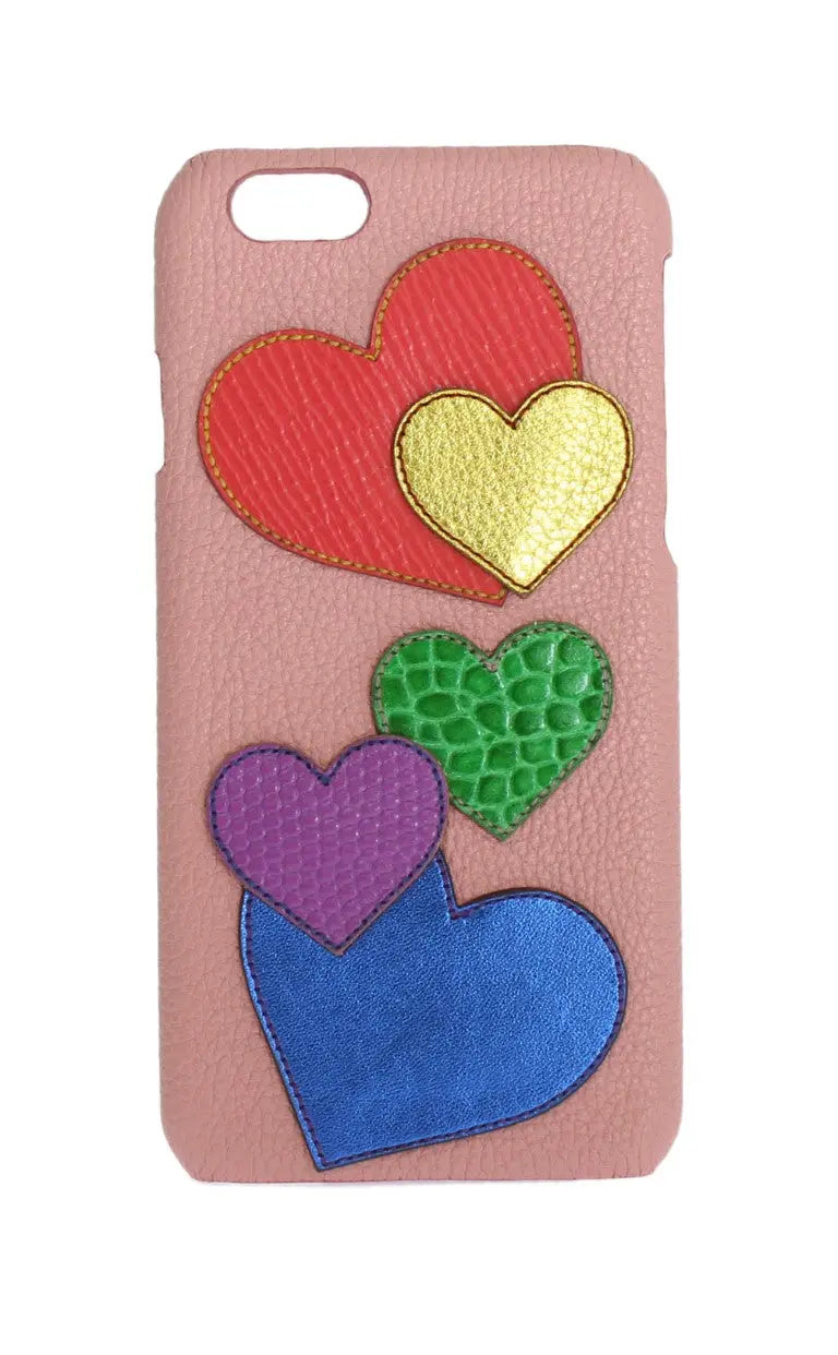 Dolce & Gabbana Pink Leather Heart Phone Cover - Zeiniez