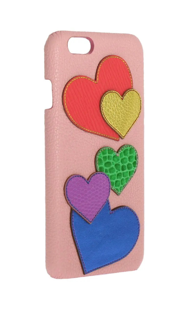 Dolce & Gabbana Pink Leather Heart Phone Cover - Zeiniez