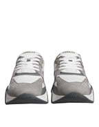 Versace Grey Leather Neoprene Chunky Low Top Squalo Sneakers Shoes - Zeiniez