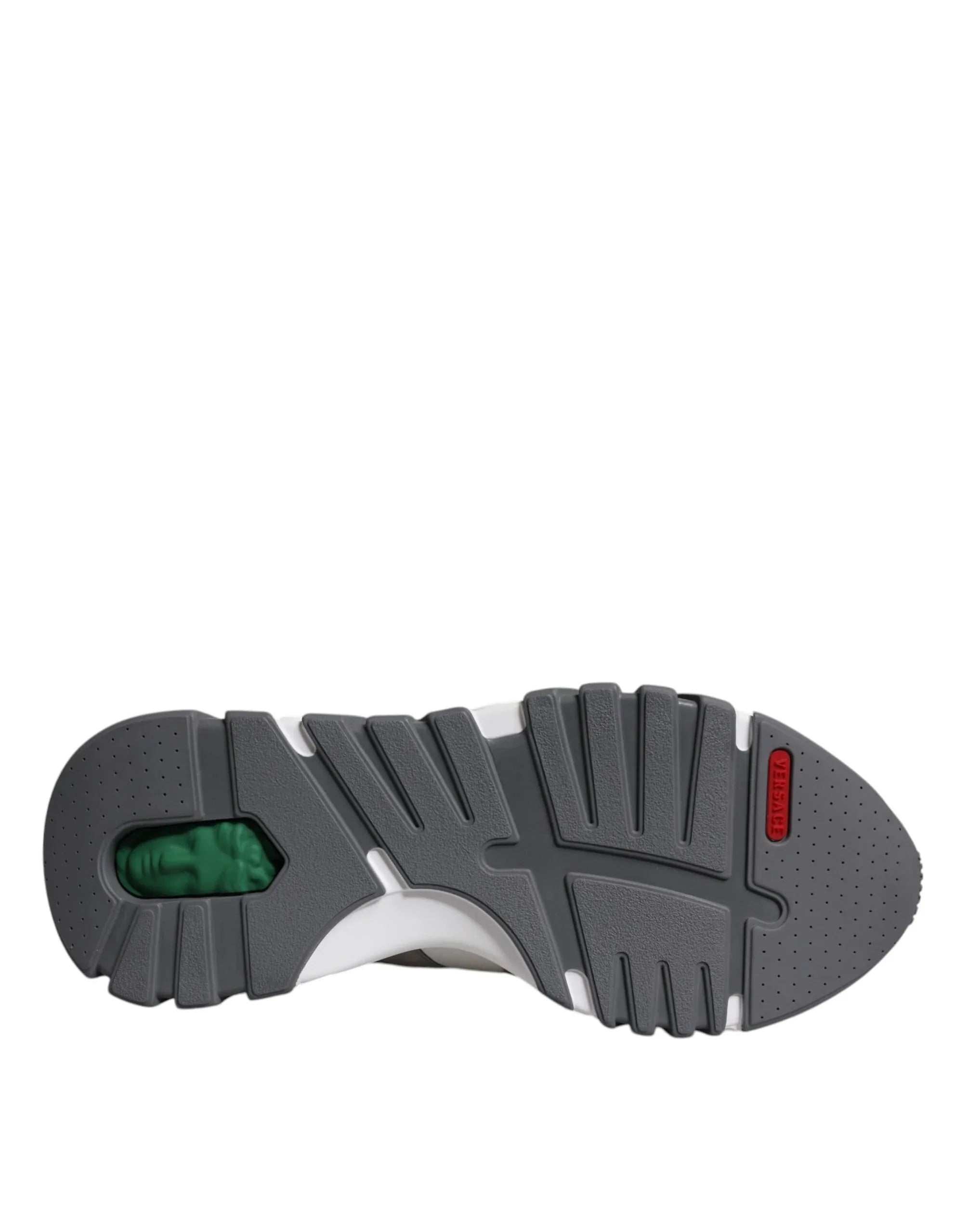 Versace Grey Leather Neoprene Chunky Low Top Squalo Sneakers Shoes - Zeiniez