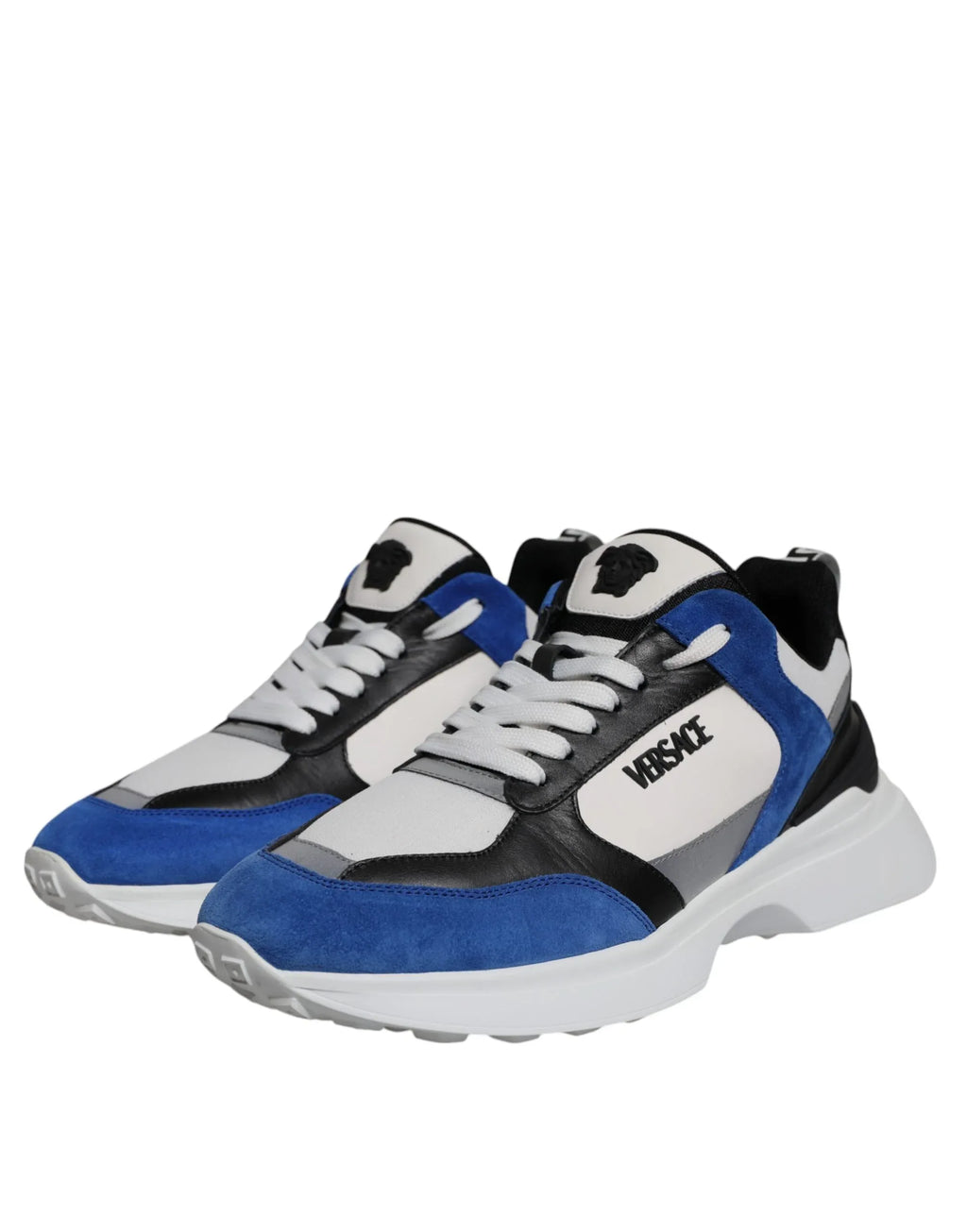 Versace Multicolor Canvas Quad Fabric Medusa Low Top Sneakers Shoes - Zeiniez