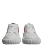 Versace White Pink Greca Print Platform Low Top Sneakers Shoes - Zeiniez
