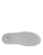 Versace White Pink Greca Print Platform Low Top Sneakers Shoes - Zeiniez