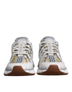 Versace White Trigreca Barocco Print Low Top Sneakers Shoes - Zeiniez