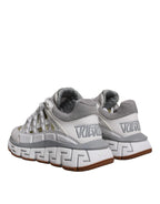 Versace White Trigreca Barocco Print Low Top Sneakers Shoes - Zeiniez
