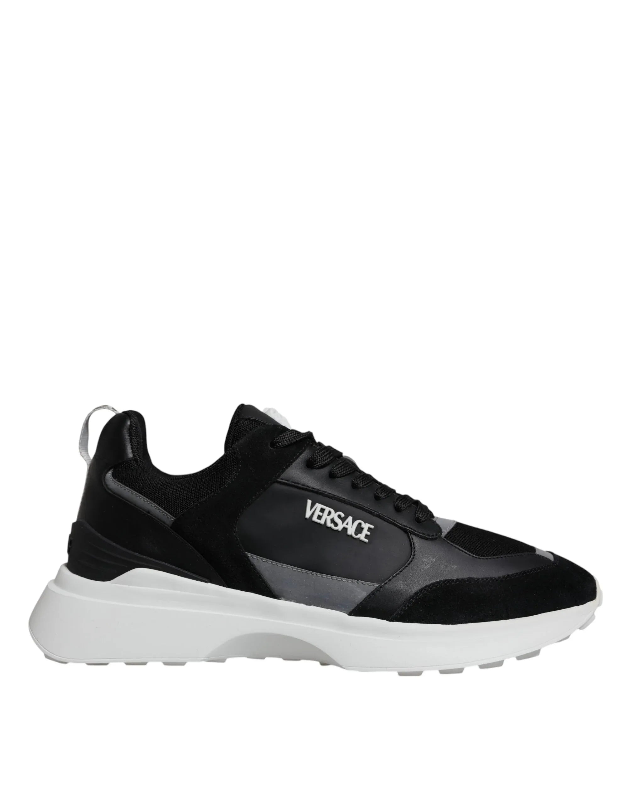 Versace Black Canvas Quad Fabric Medusa Low Top Sneaker Shoes - Zeiniez