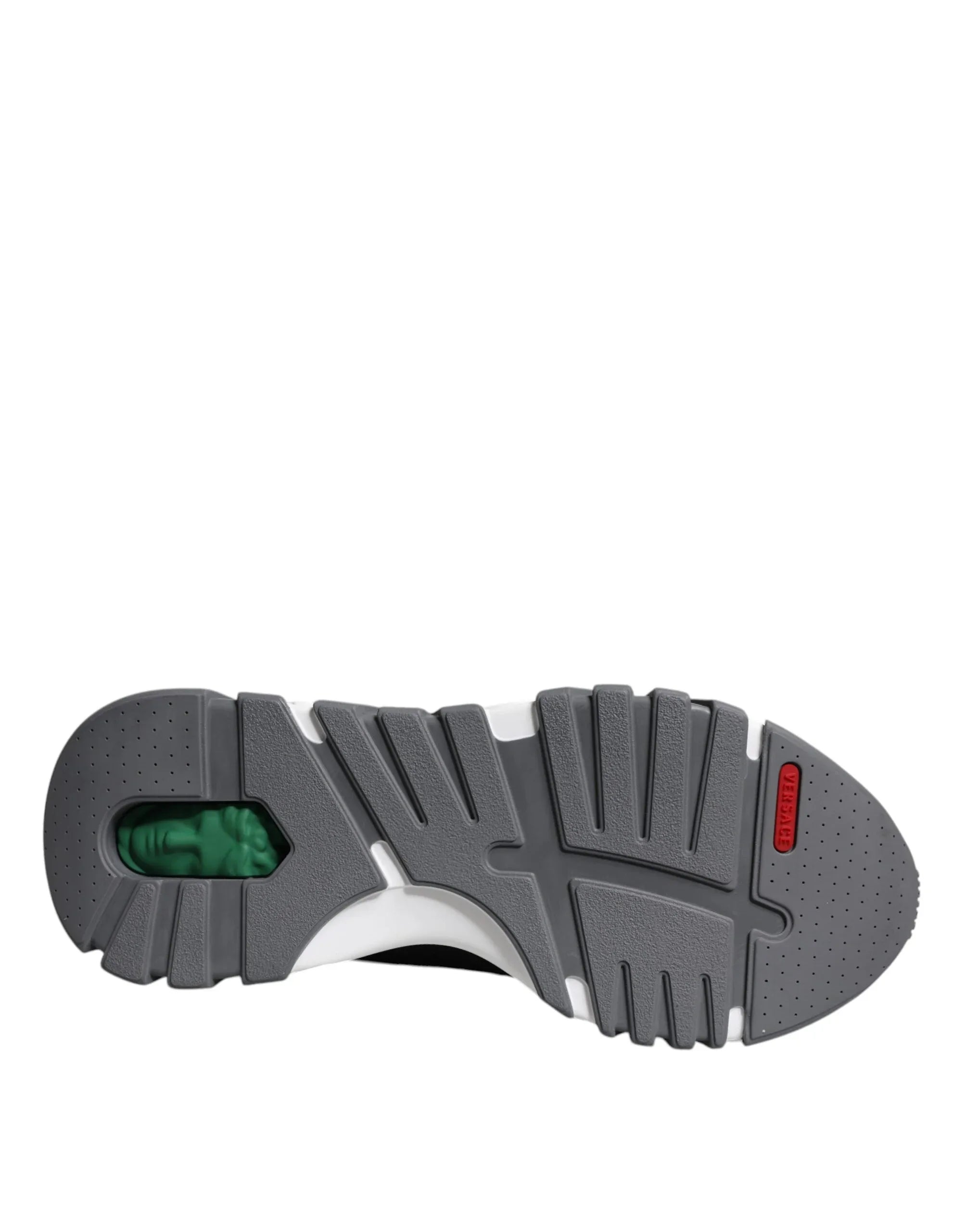 Versace Black Leather Neoprene Chunky Low Top Sneakers Squalo Shoes - Zeiniez