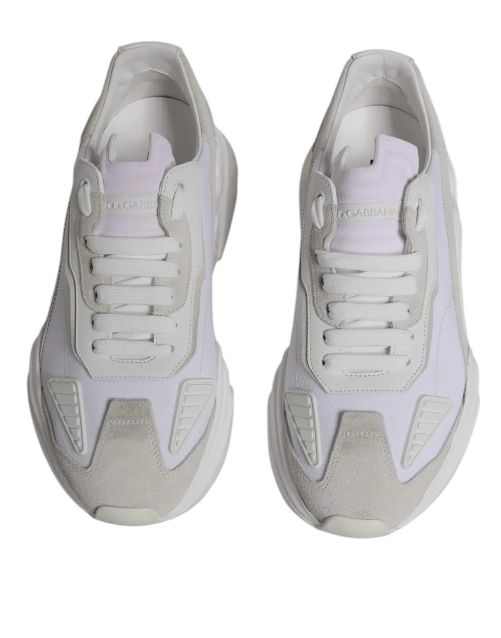 Dolce & Gabbana White Leather Daymaster Low Top Sneakers Shoes - Zeiniez
