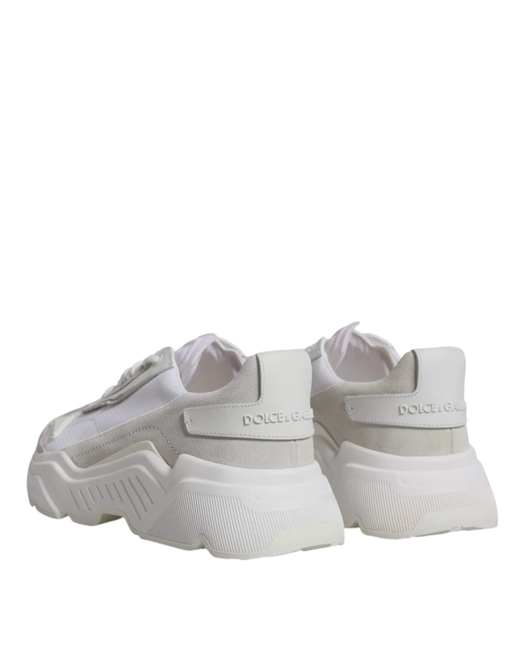 Dolce & Gabbana White Leather Daymaster Low Top Sneakers Shoes - Zeiniez