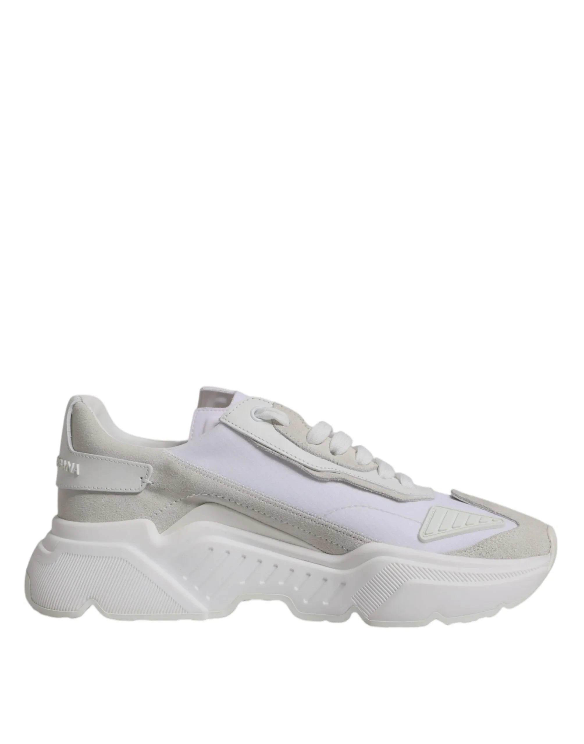 Dolce & Gabbana White Leather Daymaster Low Top Sneakers Shoes - Zeiniez