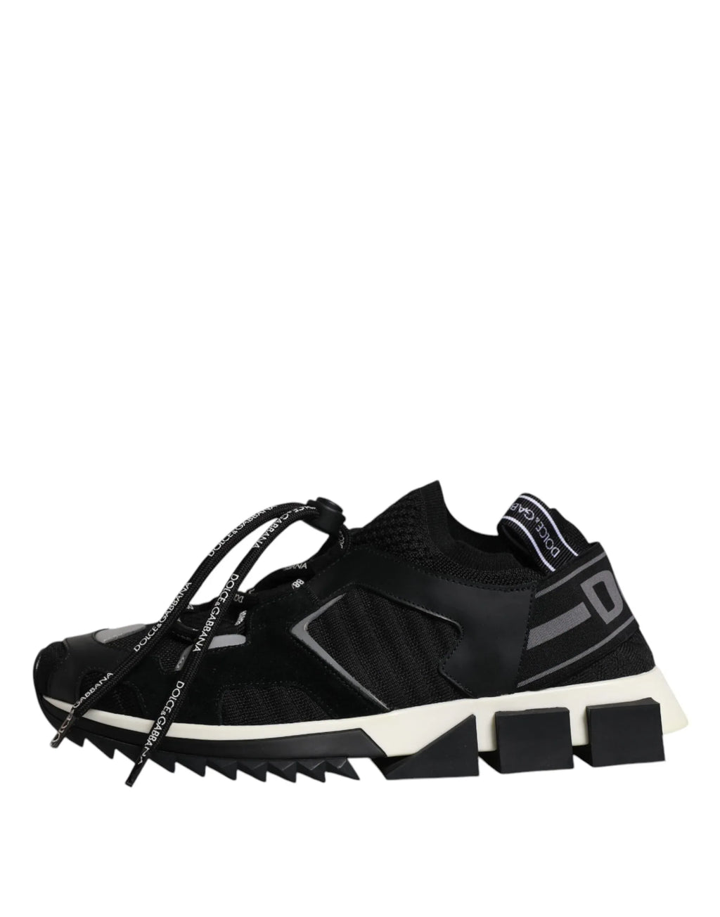 Dolce & Gabbana Black White Logo Sorrento Mens Sneakers Shoes - Zeiniez