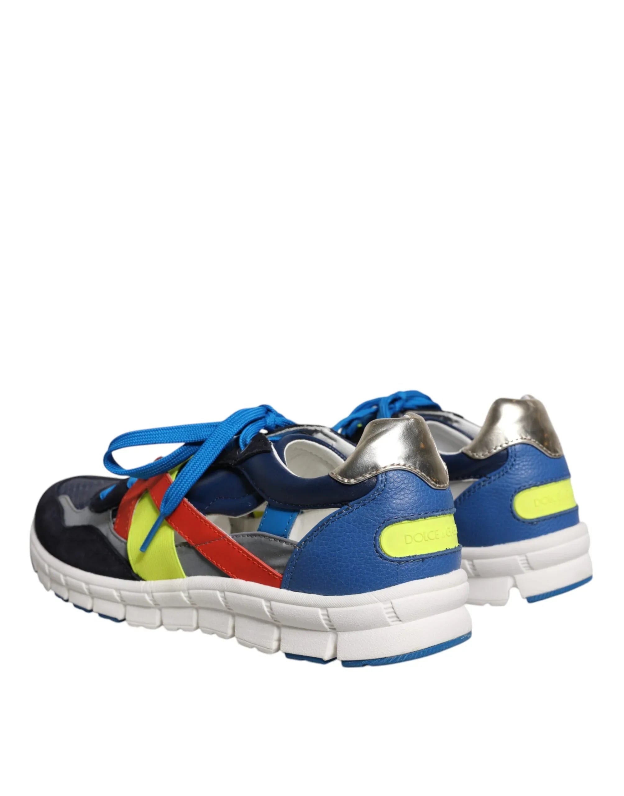 Dolce & Gabbana Multicolor Leather Suede Low Top Sneakers Shoes - Zeiniez