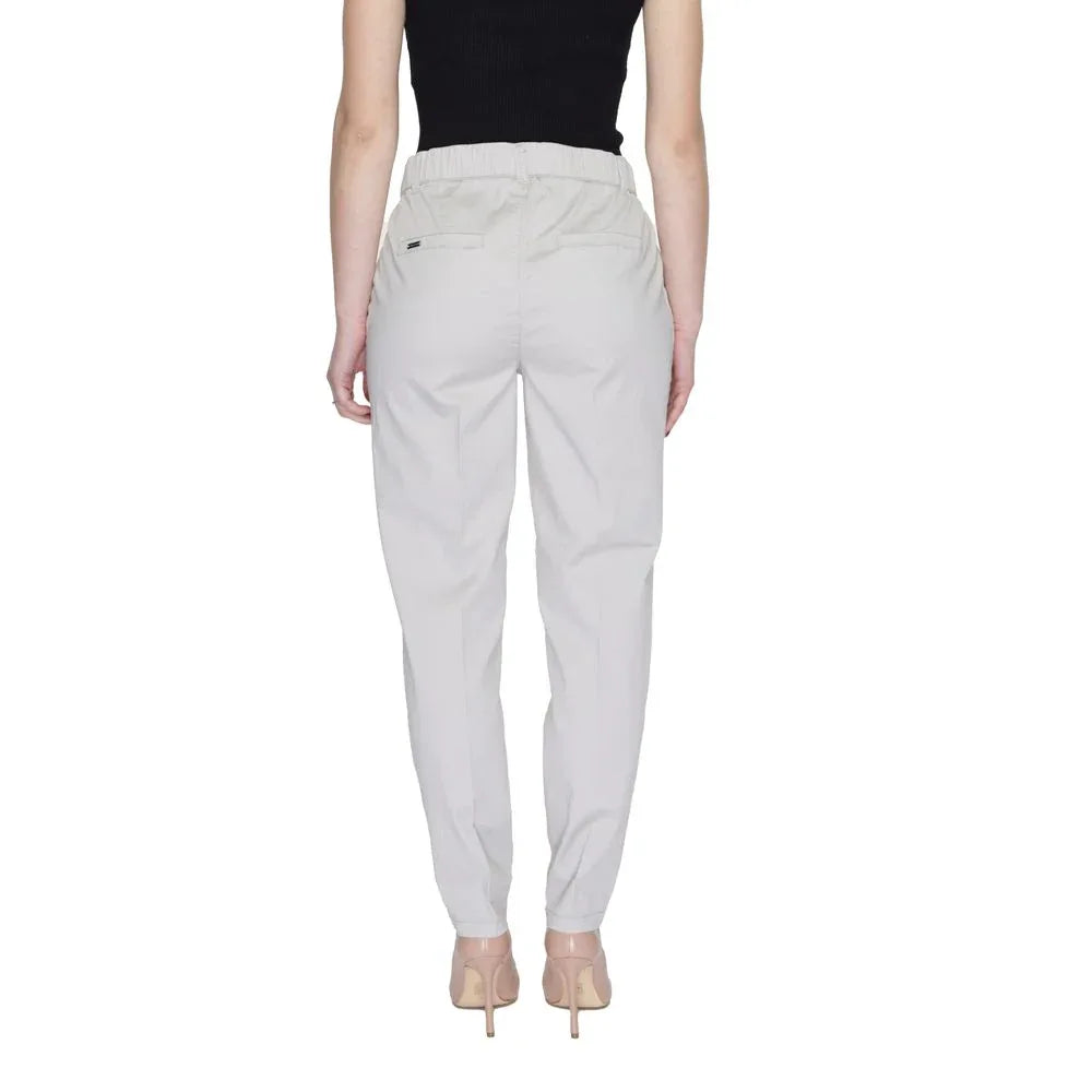 Street One Beige Cotton Casual Pants - Zeiniez