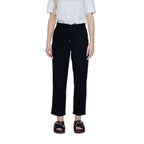 Street One Black Viscose Casual Pants - Zeiniez